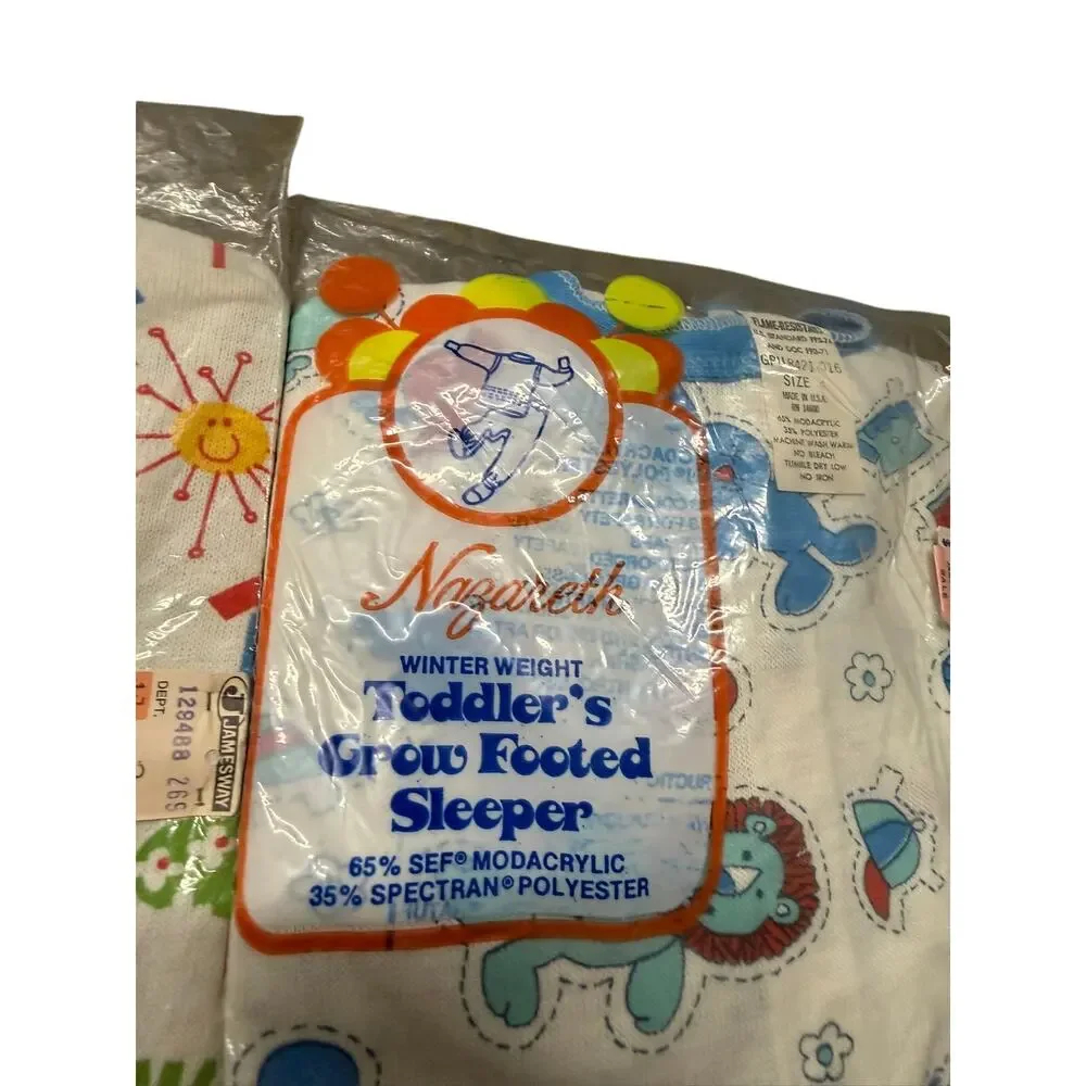 Nazareth Toddler Grow Footed Sleeper NWT Vintage 2-Pack